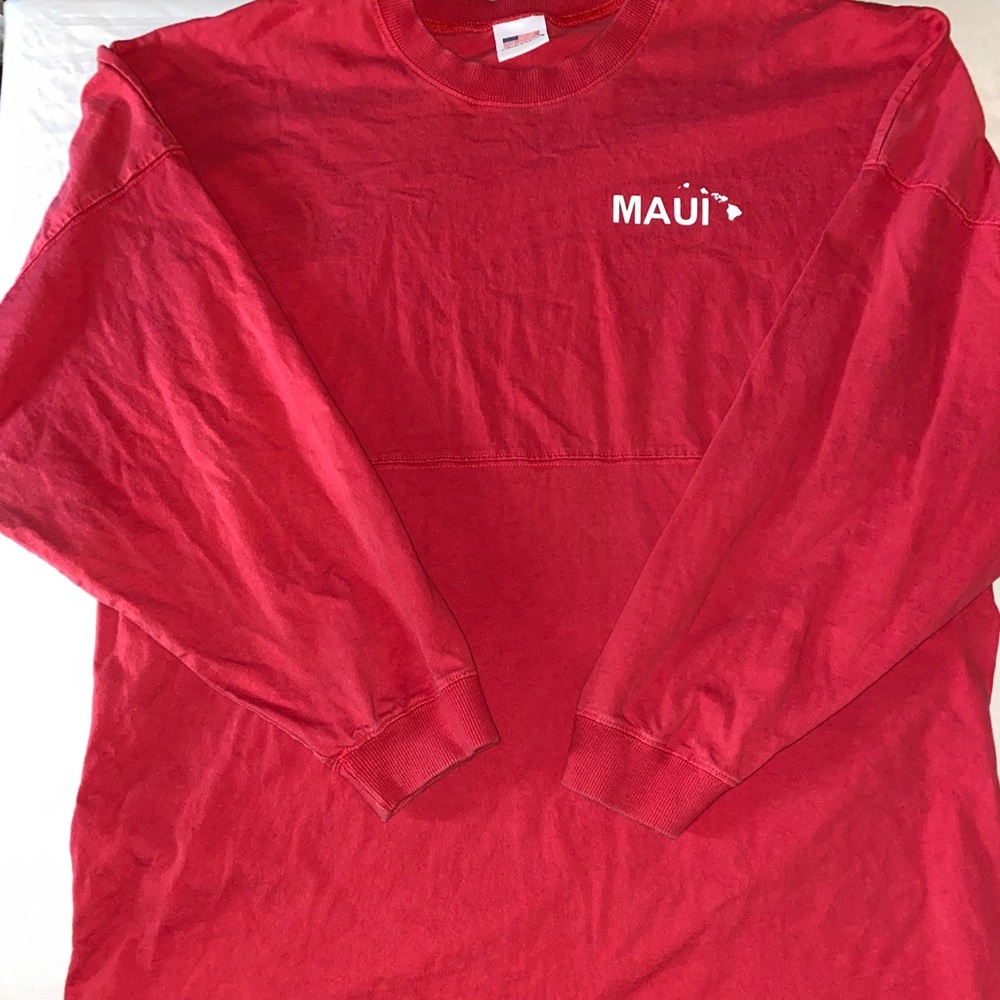 Vintage Red American Activewear Maui Hawaii long sleeve shirt size XL